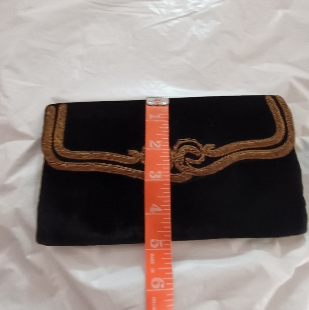 Kane-m Black Velour Evening Clutch Bag Embroidery - Picture 13 of 16